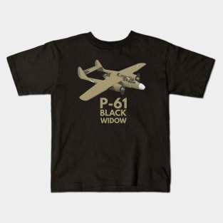 P-61 Black Widow American WW2 Airplane Kids T-Shirt